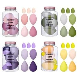 COSLUXE Makeup Sponge Set Beauty Blender with Egg Case, Soft Sponge For Liquid Foundation, Creams, and Powders?Latex Free Wet and Dry Makeup Yellow Series, 4 Big + 3 Mini -7 Pcs set - Image 2