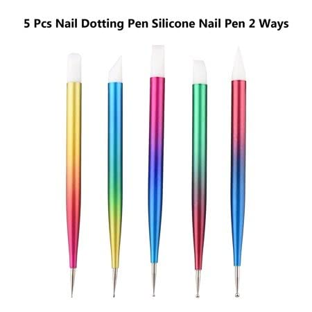NAILWIND Double Heads Nail Art Pens Silicone Sculpture Pens Nail Dual Head UV Gel Carving Pen, Nail Silicone Brushes Set ,Pottery Clay Sculpting Tools Modeling Painting Drawing Tool DIY Art Craft Rainbow Colors, 5 pcs - Image 9
