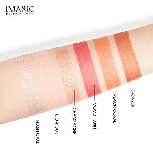 MY COLORS Makeup Pallete for women, 6 COLORS HIGHLIGHT,BLUSH AND CONTOUR PALETTE 24g - Image 5
