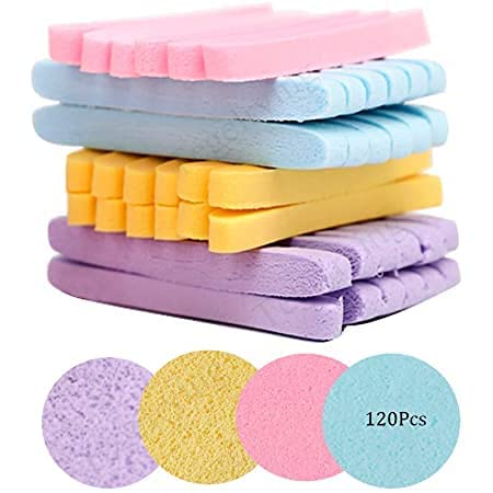 Cosluxe 12 Pcs Compressed Facial Sponge Face Cleansing Sponge Makeup Removal Sponge Pad Exfoliating Wash Round Face Sponge Multicolor for Women Girls - Image 2