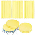 Cosluxe 12 Pcs Facial Sponge Compressed Face Cleansing, Face Cleaning Sponge Pads, Makeup Removal Puff Pad Exfoliating Wash Round yellow