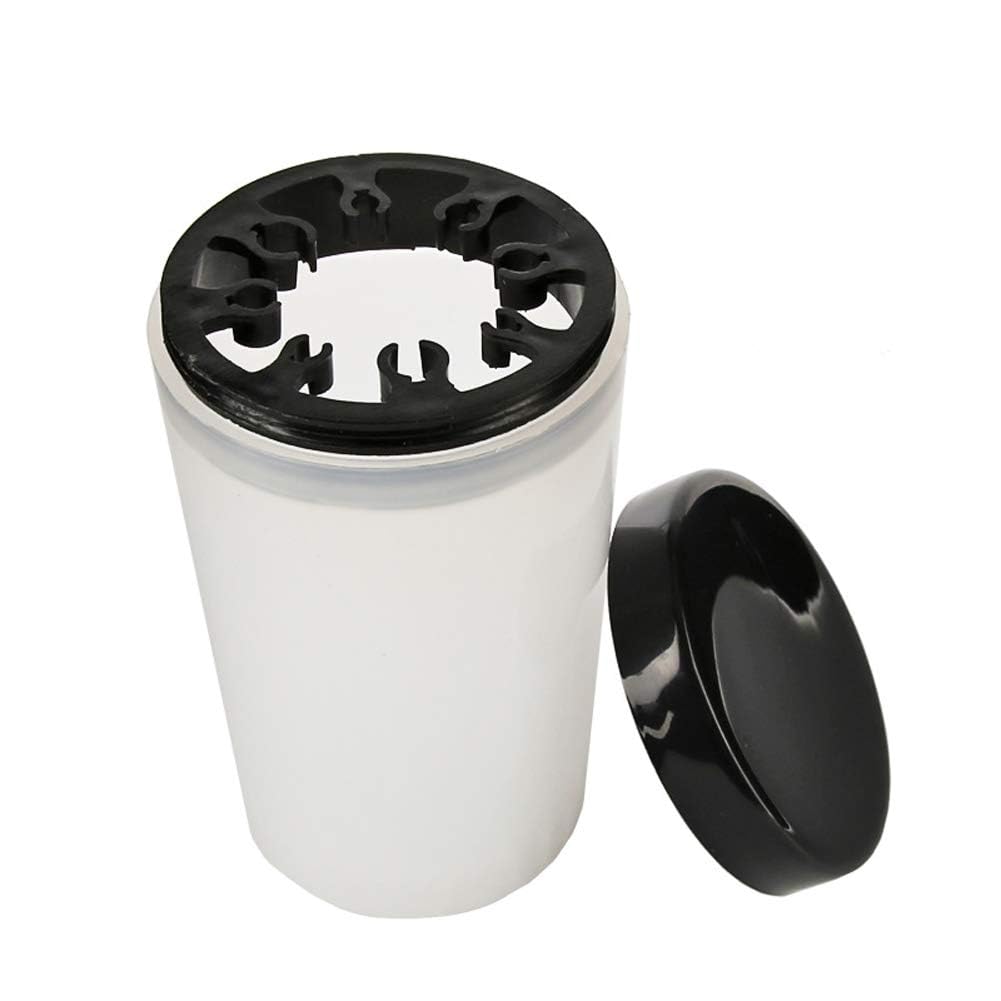 NAILWIND Nail Art Brush Cleaner Cup, Black Plastic, Multiple Size Slots, 8 Brushes, Screw Lid, UV Gel Pen, Acrylic Brushes, Cleaner Pot, 1 Pcs