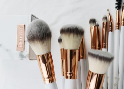 BH STUDIO PRO makeup brush set, BH Signature Rose Gold 13 Piece Brush Set with Holder (white) - Image 4