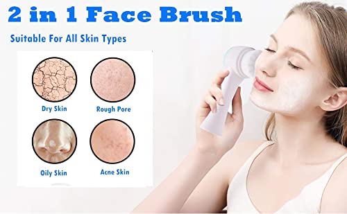 COSLUXE Manual Facial Cleansing brush, 2-in-1 Skin Care face brush, silicone facial scrubber Manual Dual Face Wash Brush for Deep Pore Exfoliation Massaging - Image 9