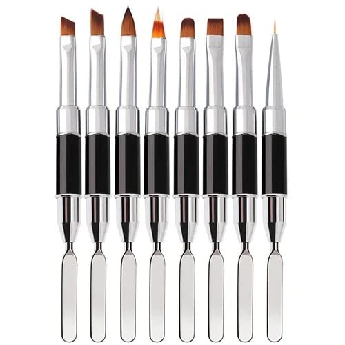 NAILWIND Dual-Ended Poly Nail Gel Brush and Picker 6 Pcs Set, 2 In 1 Design Nail Brush Gel Nail Tool for Poly UV Gel Acrylic Nails Extension