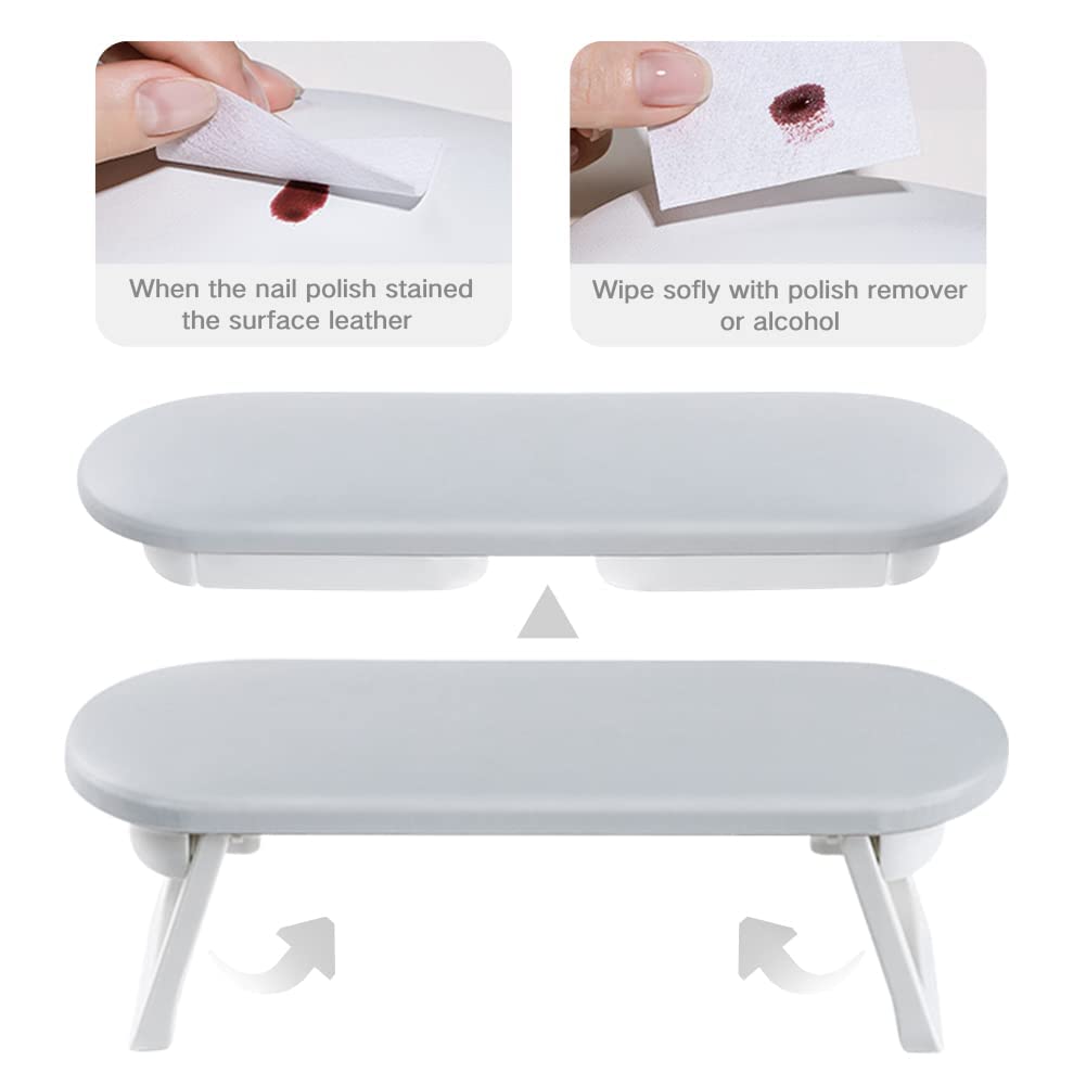 NAILWIND Nail Hand Rest Cushion, Microfiber Leather Arm Rest Nail Table for Fingernails and Toenails, Professional Manicure Nail Pillow Hand Rest Stand for Nail Technician Salon Use - Image 4
