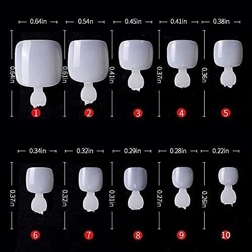 NAILWIND Fake Toenail Tips, 500PCS False Nails Artificial, DIY False Toe Nails Fake Nails for Nail Art - NATURAL Toenail Tips for Woman DIY False Toenails Kit Pedicure at Home - Image 6