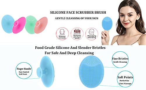 Cosluxe Face Scrub Brush, 2 Pcs, Soft Silicone Exfoliation, Massage, Pore Cleansing & Blackhead Removal, For Women & Girls - Image 9