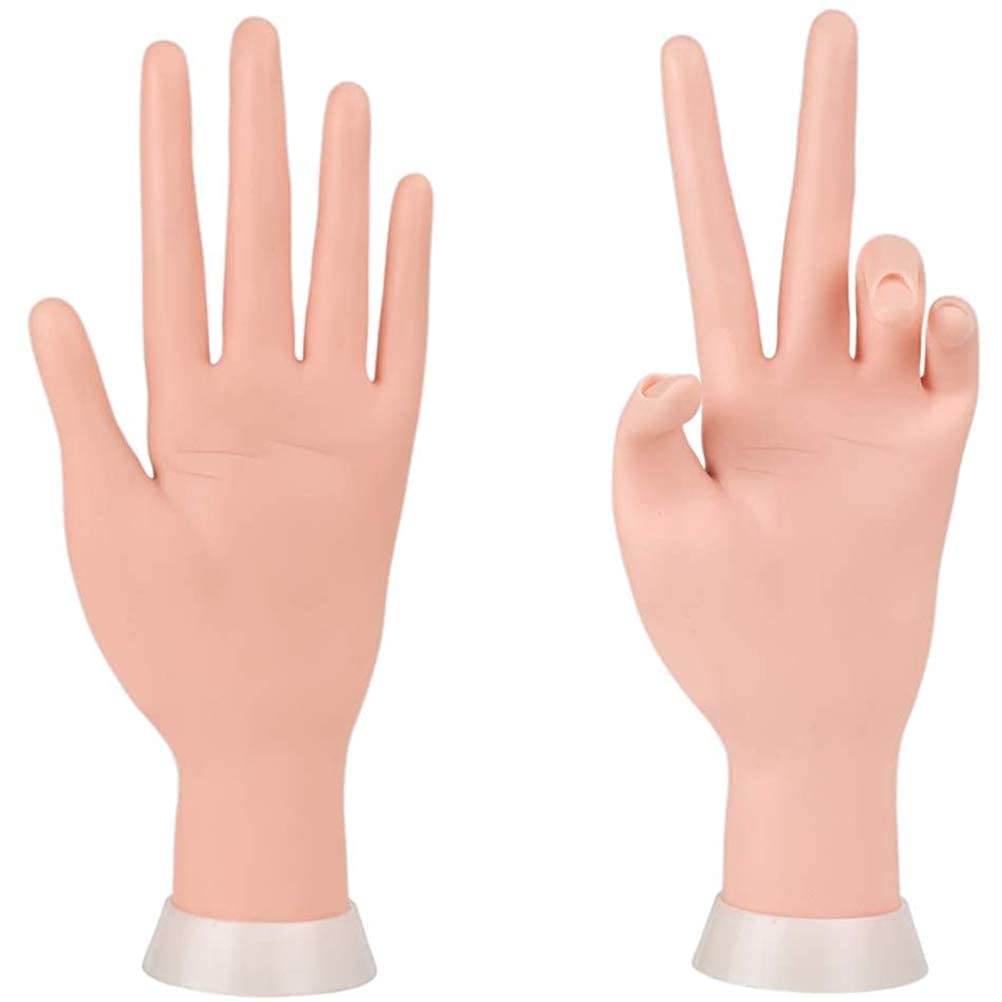 NAILWIND Practice Hand for Acrylic Nails, Fake Nail Hand Practice, Flexible Bendable Mannequin Rubber Hand, Manicure Hands Nails Art Hand Training Hand for Nail Practice 1-Pcs - Image 2