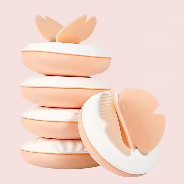 COSLUXE Professional Butterfly Makeup Sponge,4Pcs Powder Puff with Box,Makeup Sponge Puff, Round Makeup Puff Foundation Blender Sponge, Dry & Wet Use Powder Puff