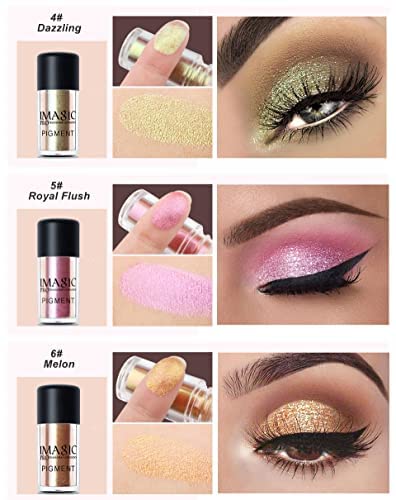 COSLUXE IMAGIC Professional Glitter Eyeshadow Metallic Loose Powder Pigment 2g (P7 - amaze) Semi-Matte Finish - Image 6