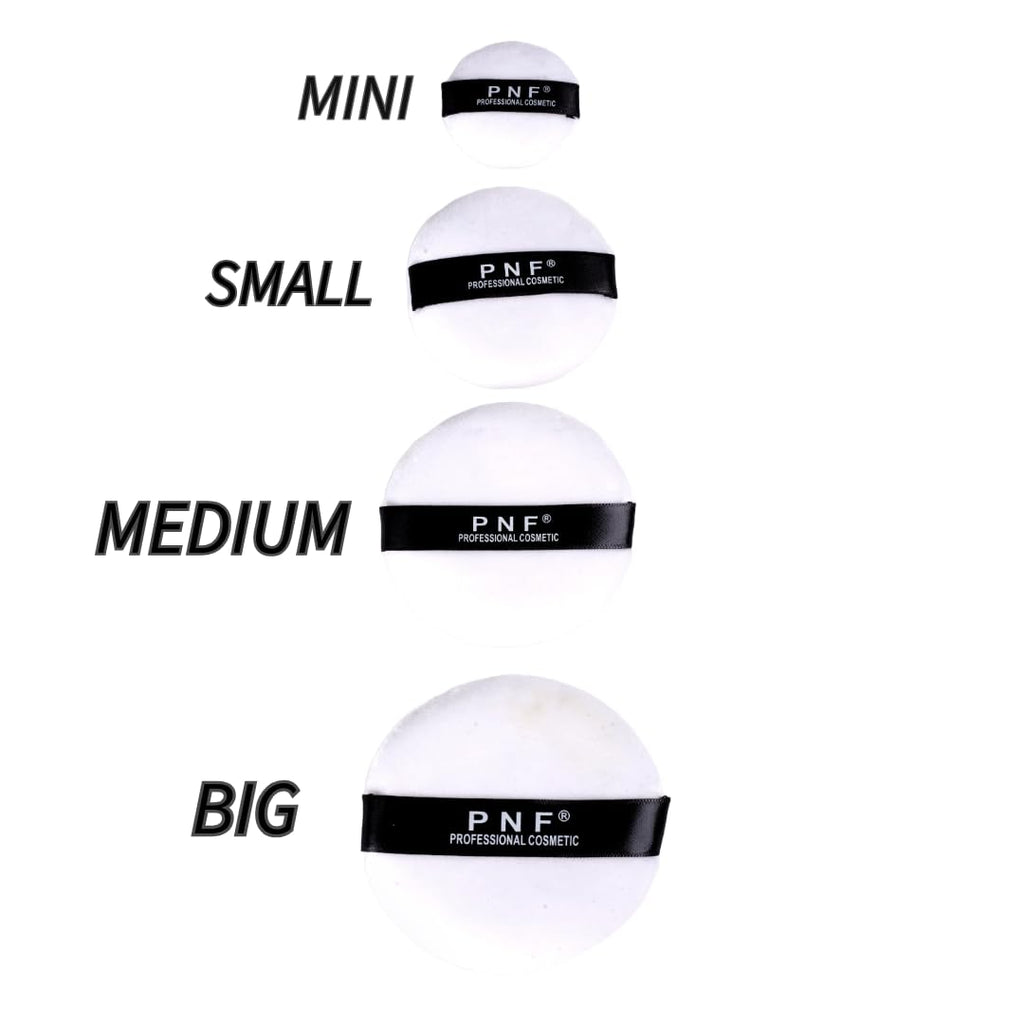 PNF PROFESSIONAL Makeup Powder Puff with Strap | Ultra Soft Washable | Pure Cotton Round Makeup Puff | for Loose Powder Mineral Powder for Woman Girl, Small Size WHITE, 1 PCS - Image 2