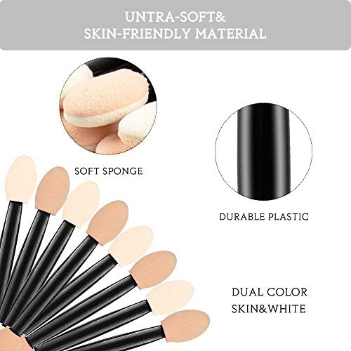 COSLUXE Eyeshadow Applicators, 10 pcs Disposable Double Sided Oval Eyeshadow Brush Sponge Applicator Disposable Sponge Brush Eye Makeup - Image 6