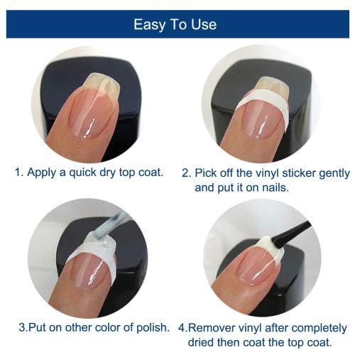NAILWIND Nail Art Tip Sticker, French Manicure Nail Stickers Strips, Self Adhesive Nail Sticker Tips for Manicure Decoration for Women Girls Pack of 10 Sheets - Image 5