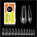 NAILWIND Gel Kit, Soft Tips, False Nails for Art Polish Soak Off Lamp Easy Extensions Acrylic Fake Press on Tips (08 - Long Coffin, 500 - PCS)