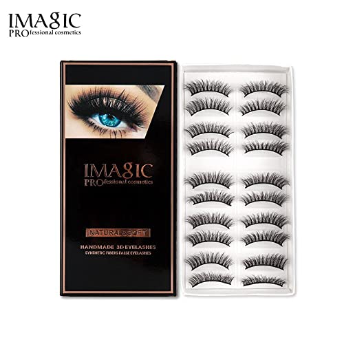 Imagic PROfessional Synthetic Fibers False Eyelashes, Natural & soft 100% Handmade 3D Eyelashes Pack 10 Pairs of 1 box? - Image 6