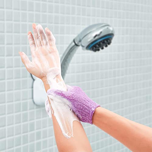 COSLUXE Double Sided Exfoliating Gloves Body Scrubber Scrubbing Glove Bath Mitts Scrubs for Shower, Body Spa Massage Dead Skin Cell Remover, for Men,Women and Children (1 Pairs) - Image 3