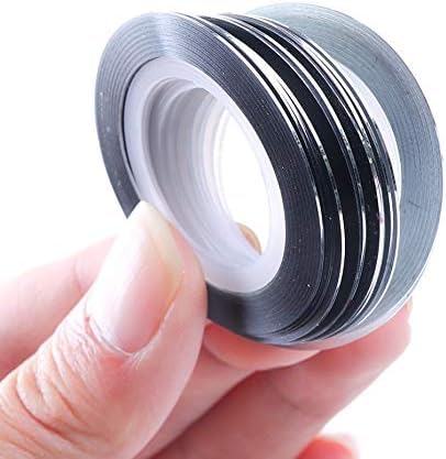 NAILWIND Nail Art Tip Sticker, Nail Art Tape Line, Nail Striping Tape Line, Foil Nail Tape for Nails Art Decoration Sticker (10 PCS, Gold) - Image 5