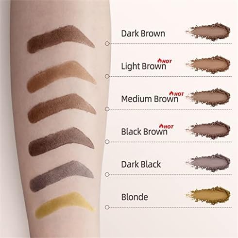 MY COLORS Eyebrow Stencil Kit- Brow Stamp and Shaping kit,Hairline Powder,One Step Brow Stamp Makeup Powder with 6 Reusable Eyebrow Stencil for Perfect Brows, Long-lasting, Waterproof, BLACK - Image 2