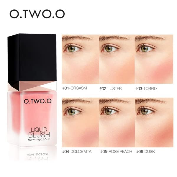 COSLUXE O TWO O Velvet Liquid Blush,Face Blusher,Long-lasting Makeup Blush,15g (05-ALMON PINK) - Image 4