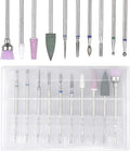 NAILWIND Nail Drill Bits Set Cuticle Tools, 10Pcs Electric Nail Drill Bits Kit 3/32",Nail Drill Machine for Nail Bits, Nail Polishing Clear and Care