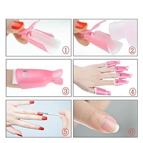 Cosluxe 10Pcs Professional Plastic Acrylic Nail Art Polish Remover Clips UV Gel Wrap Cleaner Soak Off Cap Clip purple - Image 5