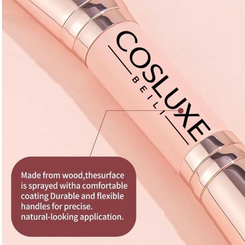 COSLUXE BEILI 5 Pcs Double Ended Makeup Brush Set, Dual-Head Brushes for Foundation, Powder, Blending & Eyeshadow, Soft Synthetic Fiber Travel Makeup Brushes - Image 8