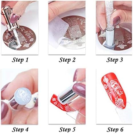 NAILWIND Nail Stamper Kit, Nail Stamping Plates Double Ended, Manicure Stamping Plates Clear Printing Exiqiusite Scraper for Home for Salon - Image 9