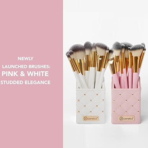BH STUDIO PRO makeup brush set, Studded Elegance 12-Piece Brush Set (PINK) - Image 4