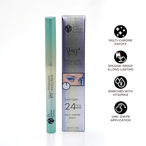 My Colors x TFF Holographic Shimmery Eyeliner Pencil | Waterproof, Smudge Proof, Long Lasting Eyeliner With Easy Glide | 24hrs Multi - Chrome Effect (03, 0.35g) - Image 5