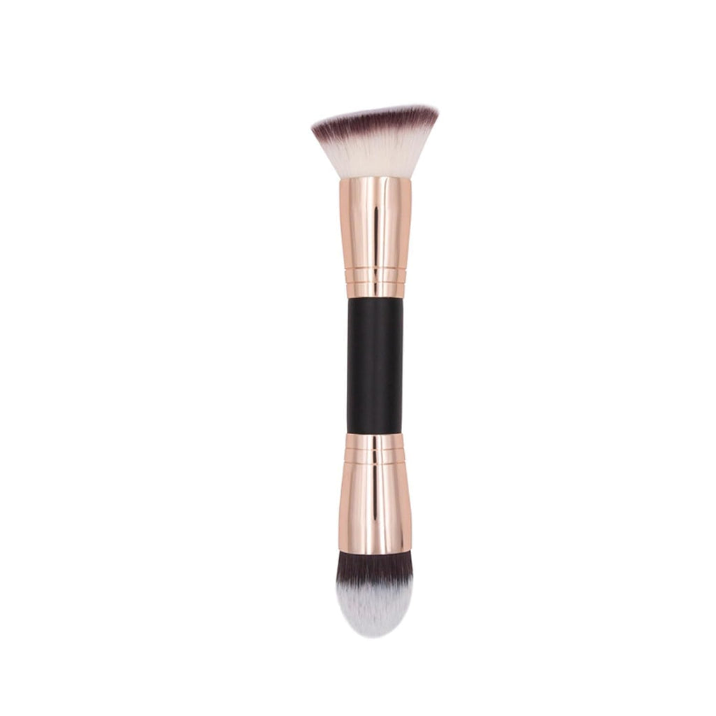 COSLUXE Makeup Brushes Dual-ended Foundation Brush Concealer Brush, 2-in-1 Make Up Brushes Synthetic Kabuki Brush for Concealer Eye Shadow Eyeliner Eyebrow Make Up Brush (Tapered Top/Angled, 1 - Pcs)