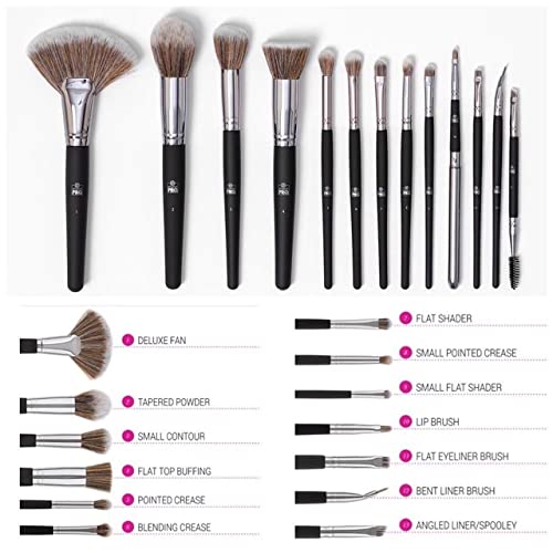 BH STUDIO PRO Professionnels Makeup Brush Set of 13 - Black - Image 2
