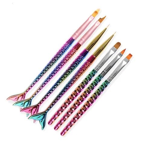 NAILWIND Mermaid Nail Art Brushes 7 Pcs, Nail Brush Pen,Gradient Mermaid Kit Easily Draw Various Design,Work Can be Done Easily at Home - Image 2