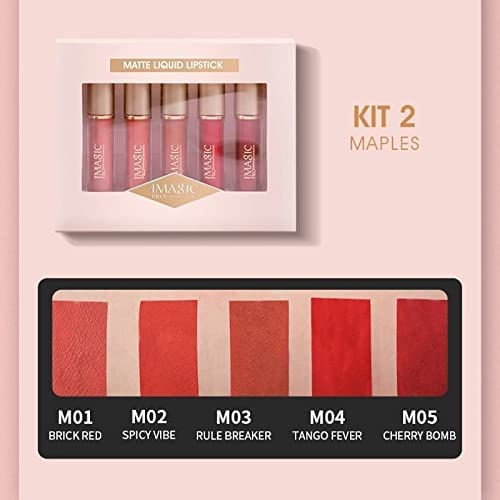 COSLUXE IMAGIC Professional Velvet-Matte, Long Lasting Matte Liquid Lipstick Kit Set (5.g, 02 - Maples) - Image 7