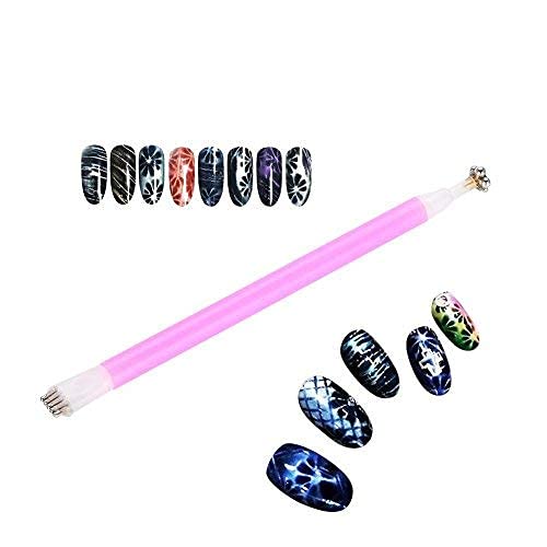 NAILWIND Nail Art Magnet Stick Cat Eyes Double-headed Magnetic Nail Painting Pen, Dotting Pen for Cat Eye UV LED Gel Nail Art Polish, Professional Acrylic Manicure Tool