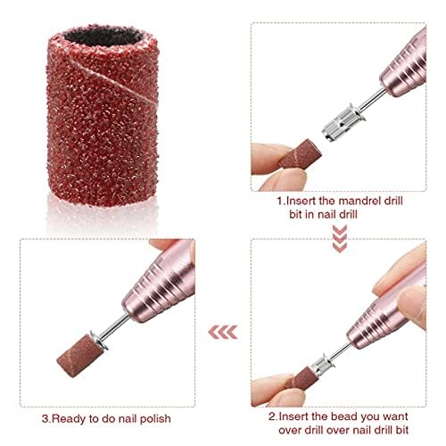 NAILWIND Nail Drill Bits, Sanding Bands 100 Pcs 80# Coarse Grit Efile Sand Set Size Electric File Nail Bits for Manicures and Pedicures Care Nail Tools - Image 5