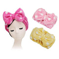 COSLUXE Makeup Headband, Spa Headbands Facial Makeup Cleansing Cute Bow Velvet Elastic Head band for facial Girls women Multicoloured Pack of 1