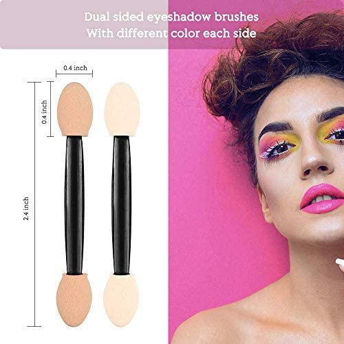 COSLUXE Eyeshadow Applicators, 30 pcs Disposable Double Sided Oval Eyeshadow Brush Sponge Applicator Disposable Eye shadow Brush Eye shadow Sponge Eye Makeup - Image 5