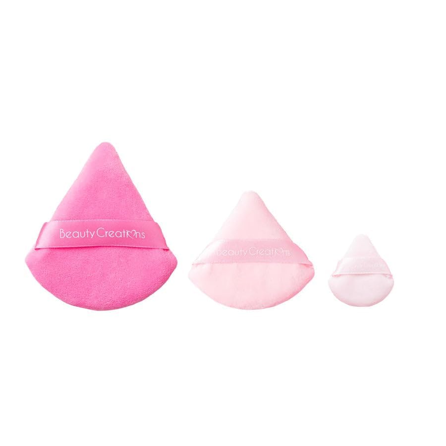 COSLUXE triangle puff, pizza puff makeup Puff The Perfect Trio | 3 Set of Pink triangle puff for Makeup Sponges | for Foundation, Liquid, Cream, Powder, Beauty Gift Set Woman, Girl - Image 2