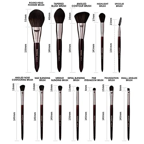 COSLUXE IMAGIC PROfessional 12PCS Professional Makeup Brush Set For Foundation Powder Blush Eyeshadow Face Makeup Brush - Image 2
