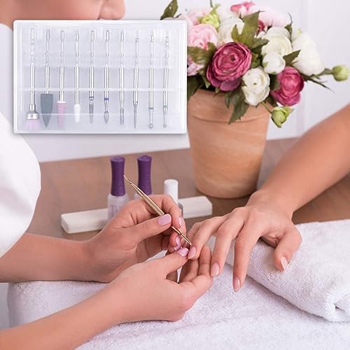NAILWIND Nail Drill Bits Set Cuticle Tools, 10Pcs Electric Nail Drill Bits Kit 3/32",Nail Drill Machine for Nail Bits, Nail Polishing Clear and Care - Image 5