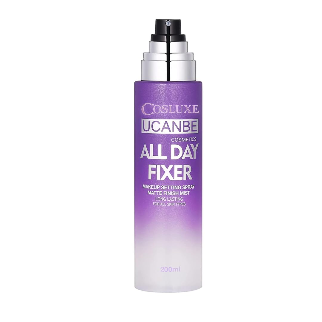 COSLUXE UCANBE Makeup Setting Fixer Spray - Matte Finishing Spray Long Lasting Face Mist, Oil Control Lightweight Hydrate Make Up Sprays, 6.7 Fl Oz Large Size