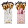 BH STUDIO PRO makeup brush set, Studded Elegance 12-Piece Brush Set (PINK)