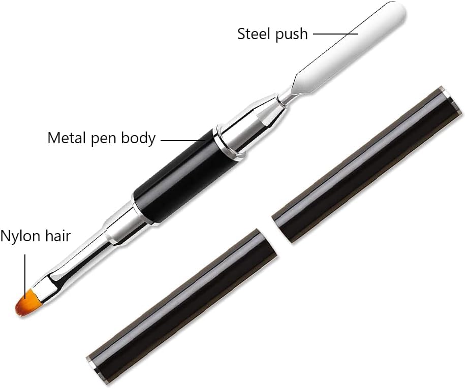 NAILWIND Dual-Ended Poly gel Nail Brush & Picker, 2 in 1 Designs Poly gel Nail Brushes, Stainless Steel Gel Nail Brush Poly gel Slice Tool for Poly Gel UV Gel Acrylic Nails Extension 2- PCS - Image 3
