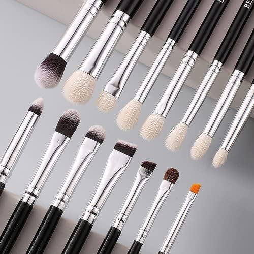 BEILI Professional Makeup Brush Set,Natural Goat Hair Premium Synthetic Kabuki Foundation Face Powder Highlighter Blush Concealer Eye Shadow Blending Eyeliner Make Up Brush (E15, 15 PCS SET) - Image 4