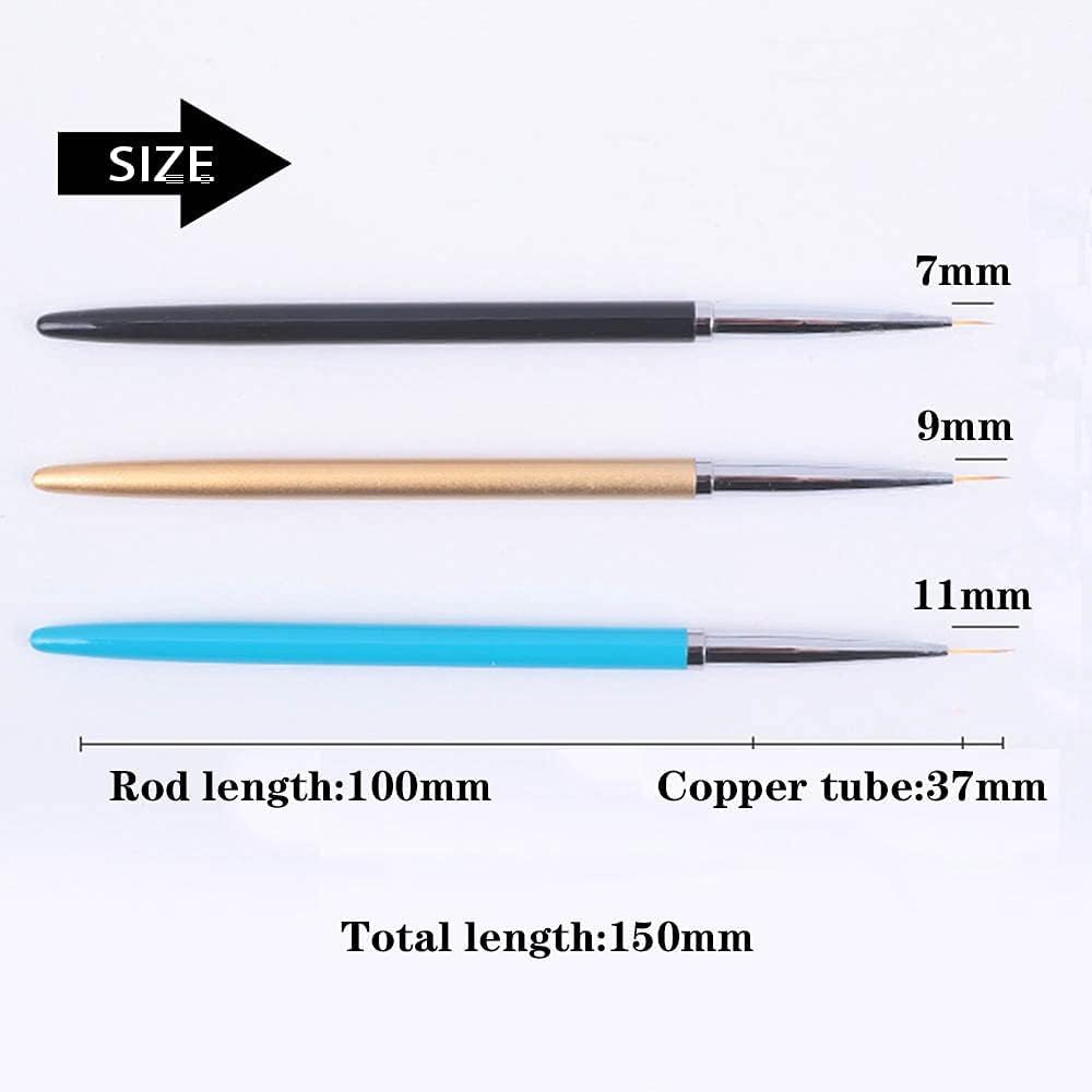 NAILWIND 23 pcs Nail Art Brushes, Nail Art Design Painting and Drawing UV Polish Brush Tool Kit, 15 pcs Nail Art Brushes Kit with 5 pcs Nail Dotting Pens, 3Pcs Nail Art Brushes Fine Liner Multicolored - Image 4