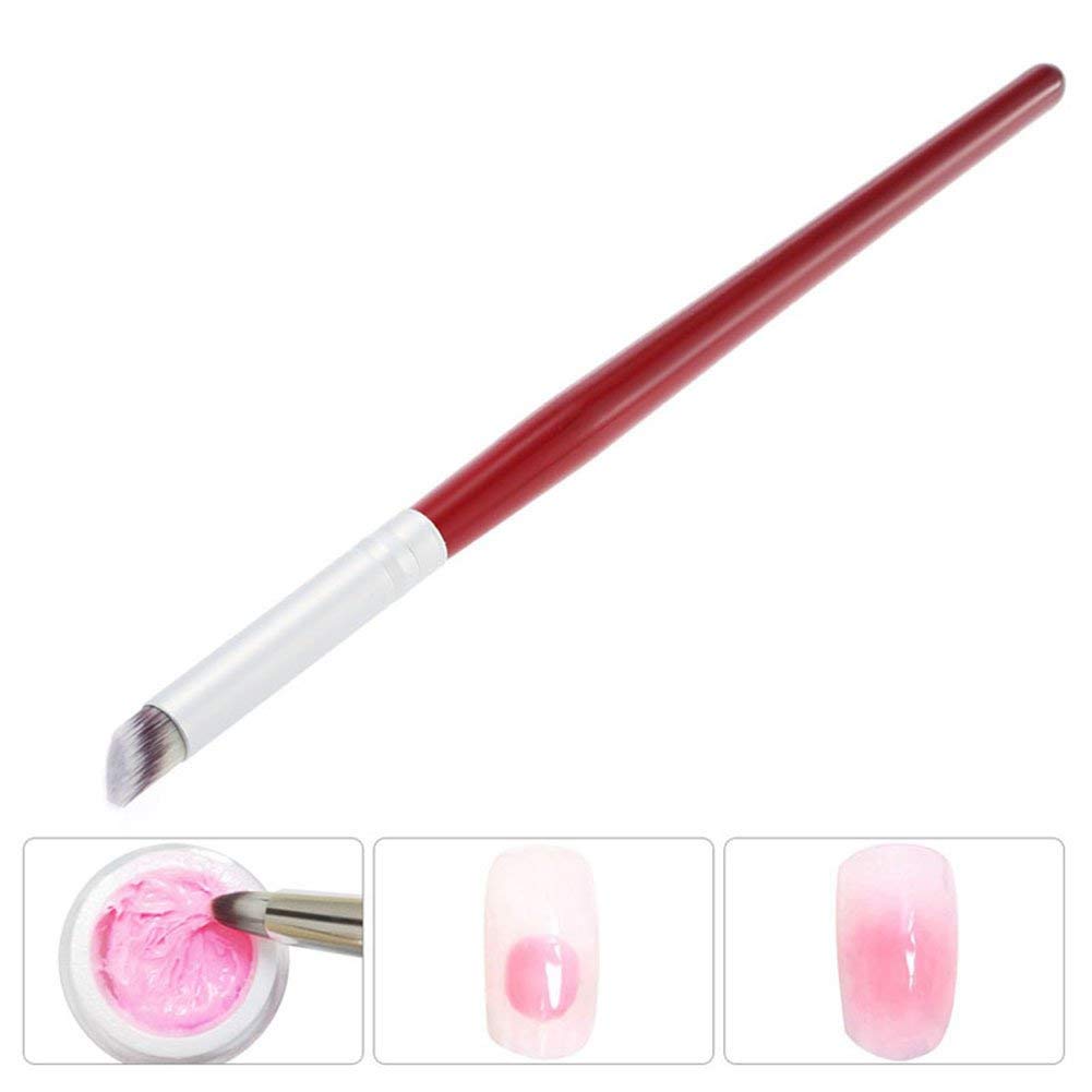 NAILWIND ombre brush for nail art, Nail Ombre Gradient Brush With Red Wooden Handle Nail Drawing Brush Uv Gel Design Builder Painting Pen 1 Pcs - Image 3