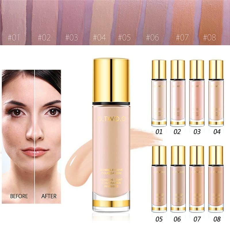O TWO O GOLD Liquid Foundation, Invisible Full Coverage Makeup Foundation,FACE MAKEUP 30ml (08) - Image 2