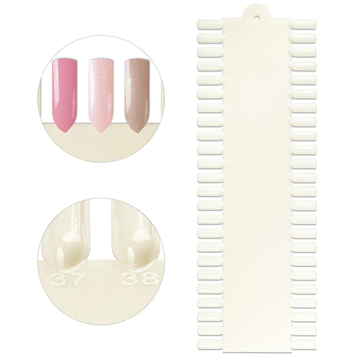NAILWIND 48 Tip Nail Tip Display Palette Board, for Nail Art Design Pattern Practice and Swatch Nails Polish Colors Board Natural Color, PACH OF 1 - Image 2