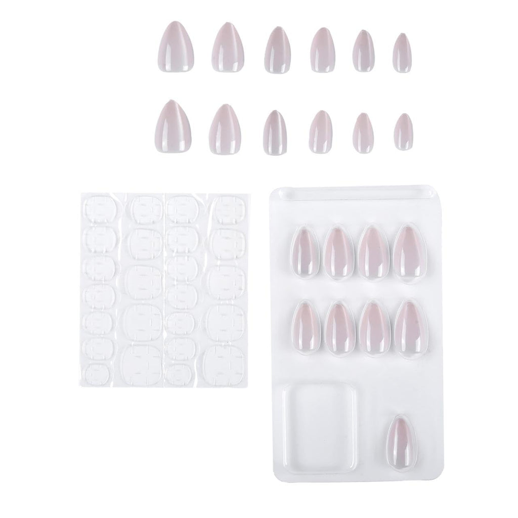 NAILWIND 30Pcs Short Almond chrome & Cat eye Nails, Press On Nails, Soft Gel Mirror Designs Glossy Nail's with Nail Glue, Reusable Glue On in 15 Sizes - 30PCS Stick On Nail Kit, Acrylic Nail for Women 07 - pearl White, - Image 4